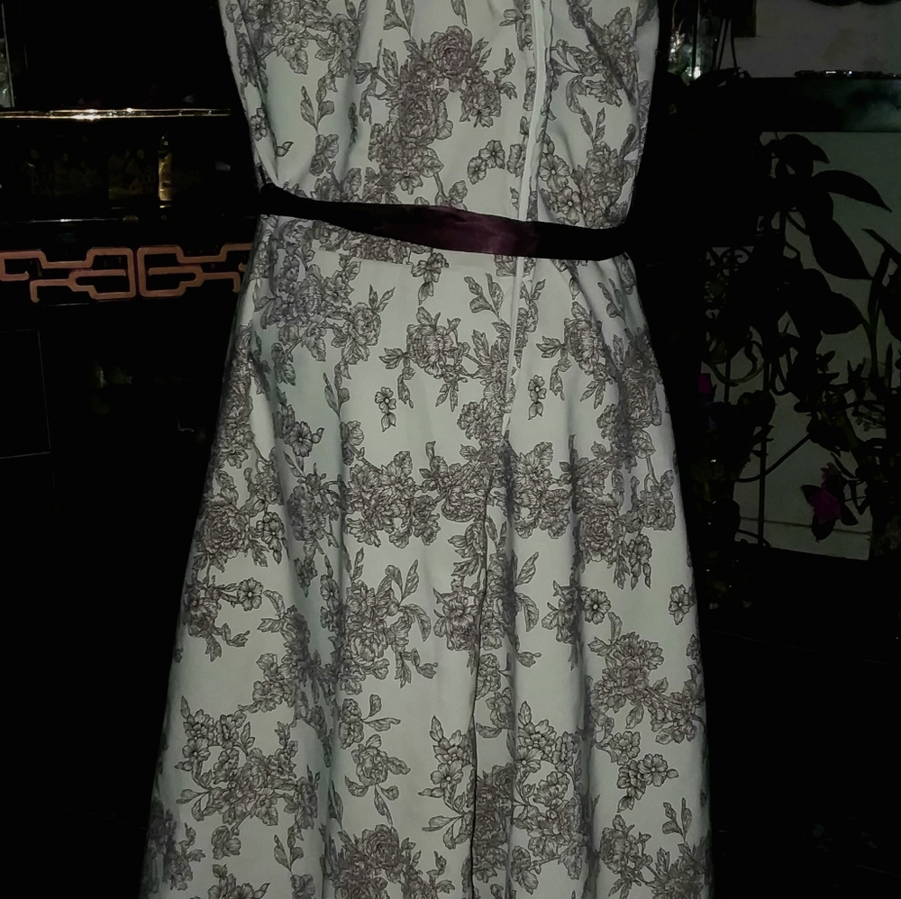Cream and chocolate brown dress